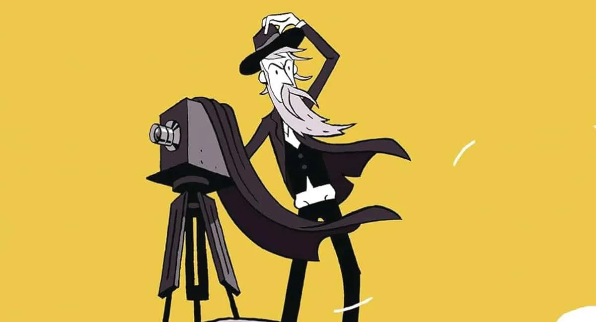 An illustration of Eadweard Muybridge by Guy Delisle